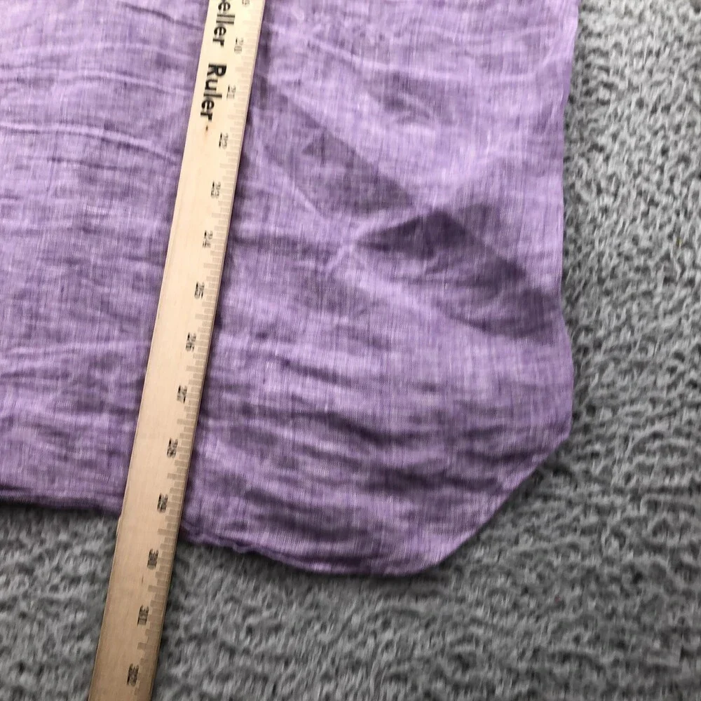Polo Ralph Lauren Shirt Mens Small Purple Linen Long Sleeve Button Up Slim Fit